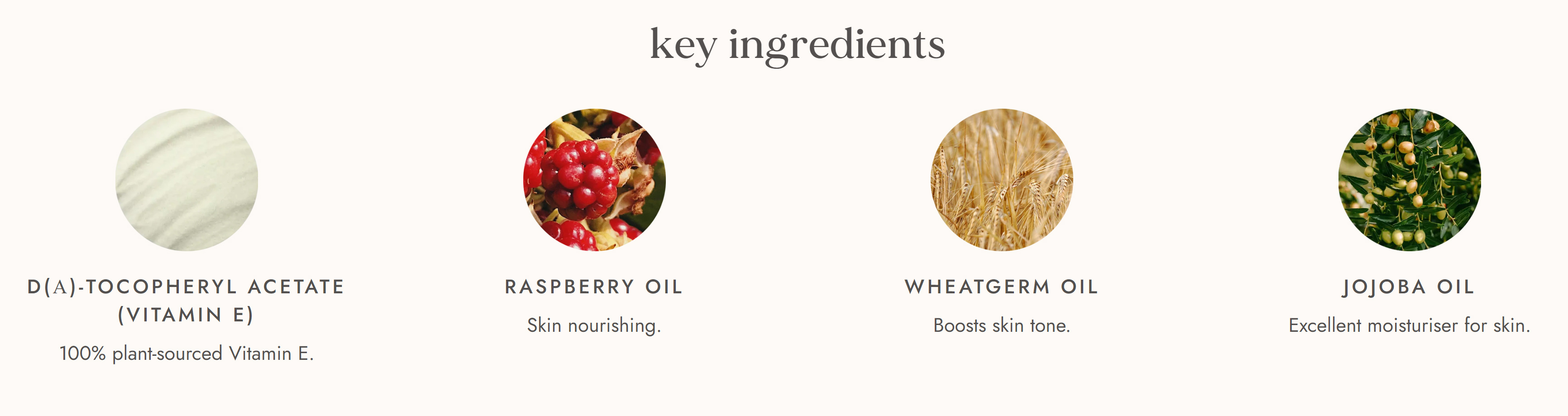 Fushi Really Good Vitamin E oil klíčové složky